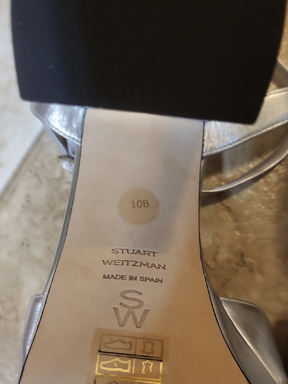 Stuart Weitzman Dayna 80 Leather Platform In Silver 10 NWT - Picture 12 of 13